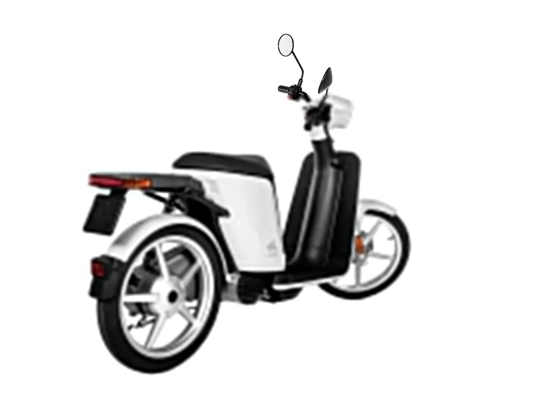 Askoll eSPro 70 — rear three-quarter view with delivery box
