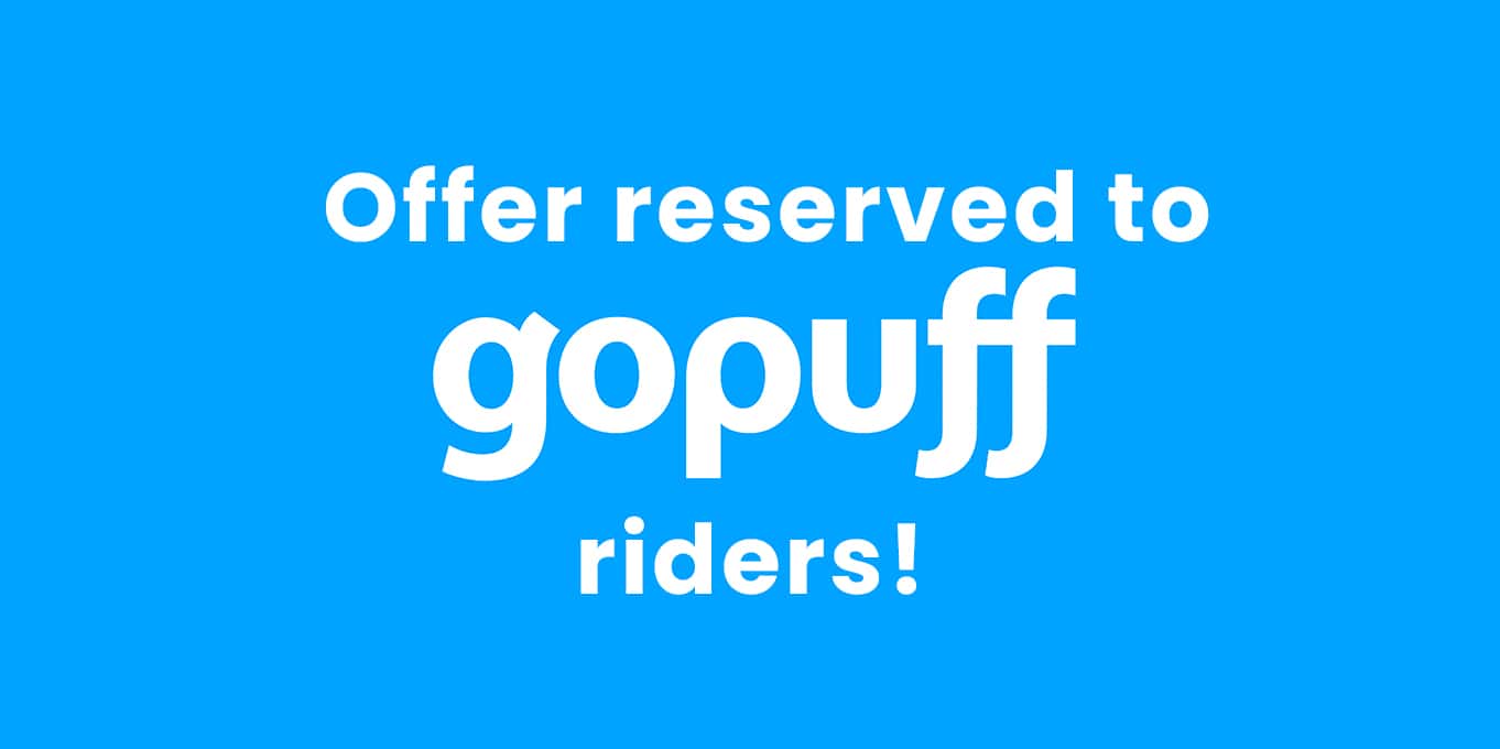Mobile banner for Gopuff riders